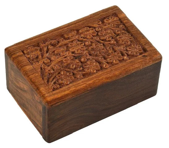 Tree of Life Engraving Wooden Urns for Pet Ashes Cremation Urns for Ashes Engraving, Wooden Box (5 X 3 X 2)