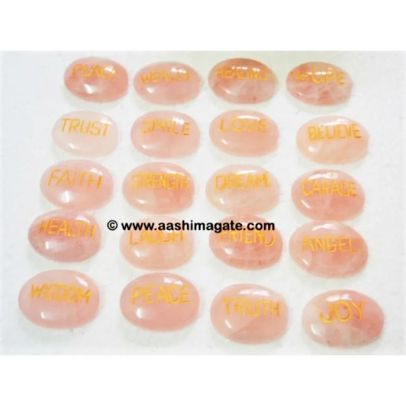 Rose quartz Engrave Stone Wholesale Pink Natural Jade Rose Quartz Crystals Healing reiki Rocks Minerals Decorative Gemstones