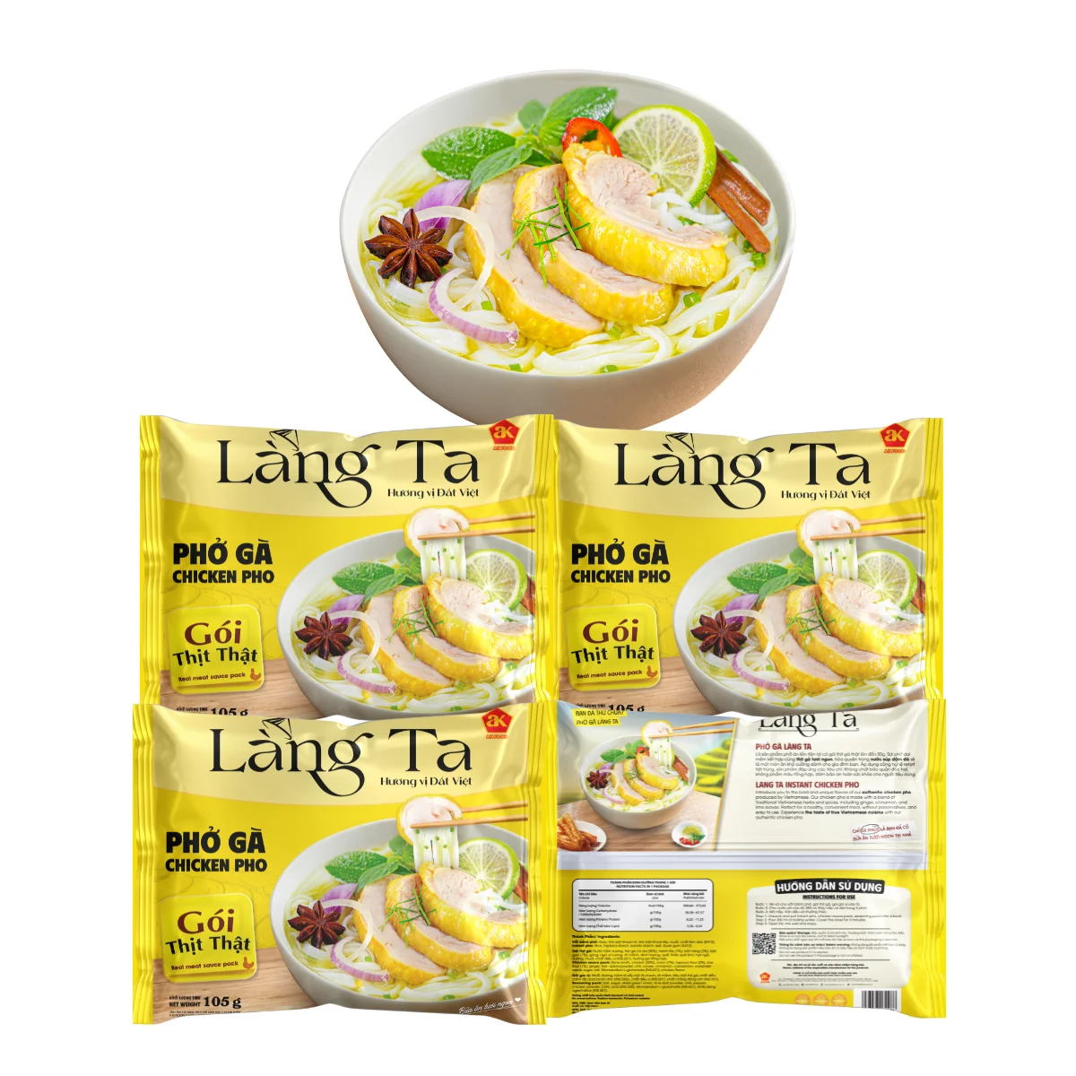 Курица быстрого приготовления рисовая лапша вьетнамский соус из настоящего мяса 3-минутное приготовление вкусной азиатской еды суп HACCP ISO Заводская Прямая поставка