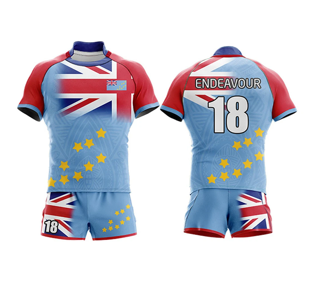 Polyester Quick Dry Stretchable Rugby Uniform in Team Uniforms Sportswear Uniforms Professional Quality rugby jersey Shorts Set