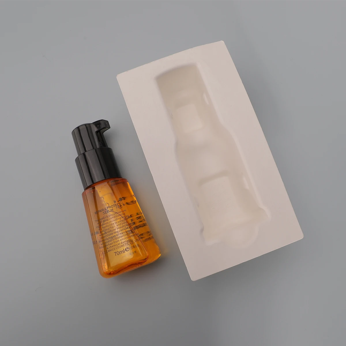 High-grade wholesale thermoformed recycled tray cosmetic packaging for serum bottle cosmetic paper box custom logo