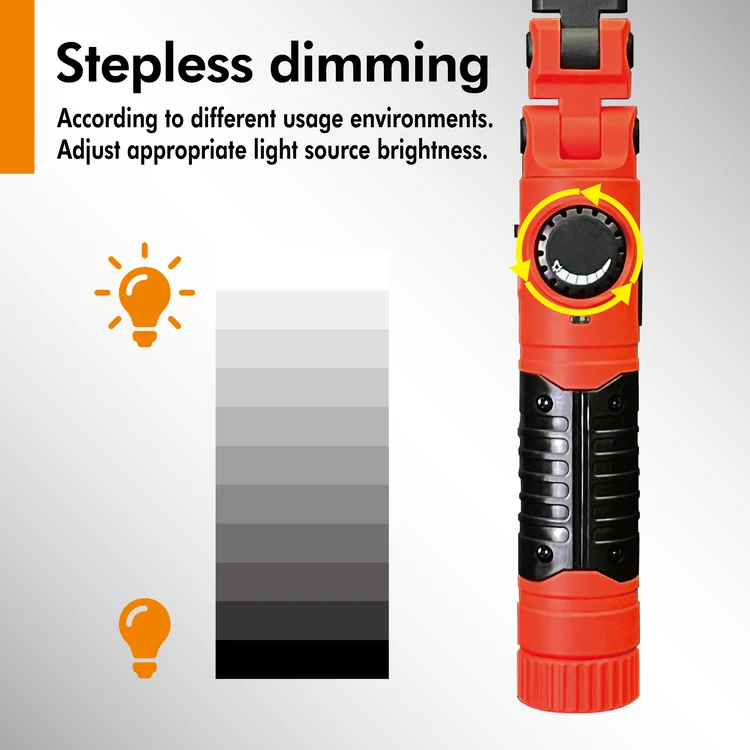5W Magnetic Foldable LED Work Light Flashlight  Stepless dimming