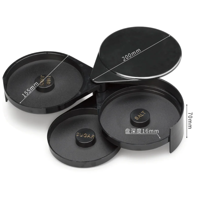 HUAJU INDUSTRIAL Cocktail 3-Tier Bar Glass Rimmer with Sponge for Margarita and Cocktail, Margarita Salt Rimmer Bar Accessories