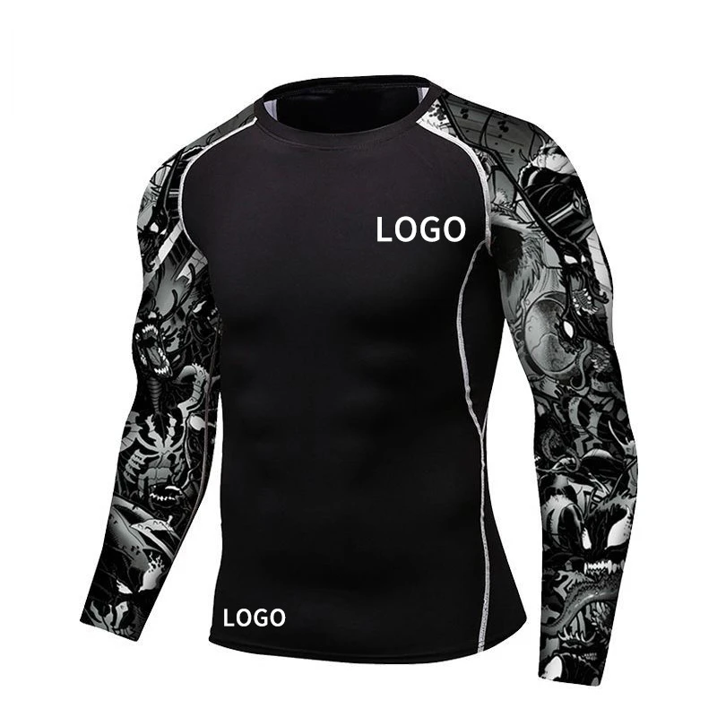 Индивидуальный дизайн Mma Rash Guard цифровая сублимационная печатная спортивная одежда Bjj Rashguard с вашим логотипом для унисекс взрослых 10 шт.
