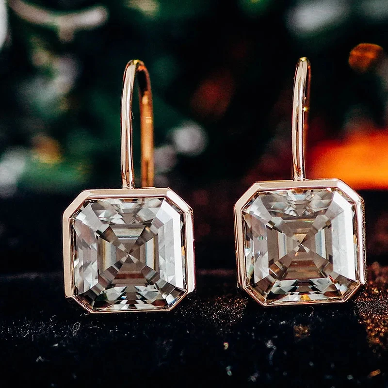 2023 Trendy Fashion Women Jewelry Luxury Classic Gold Plated 925 Sterling Silver Lab Grown VVS Moissanite Diamond Stud Earrings