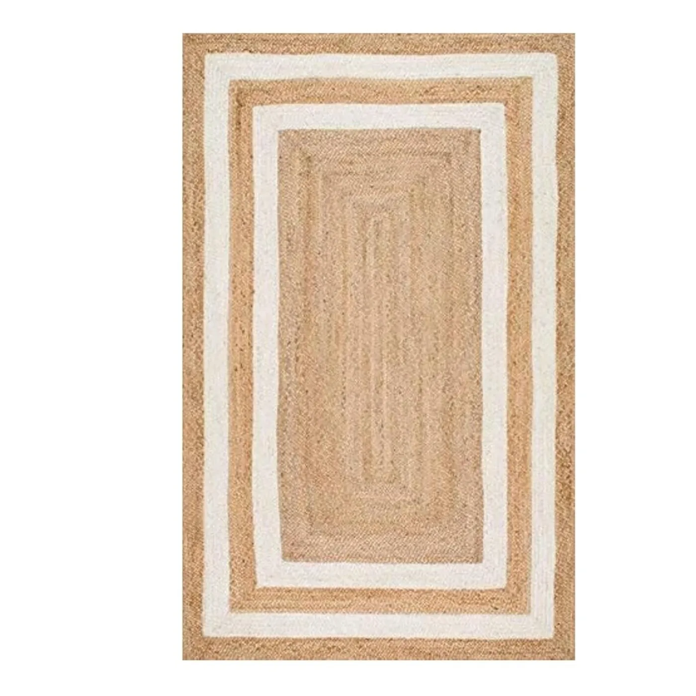 Jute Natural Rectangular Hand Woven Carpet Reversible Living Room Kitchen Entryway Jute Burlap Braided Farmhouse Rustic Rug