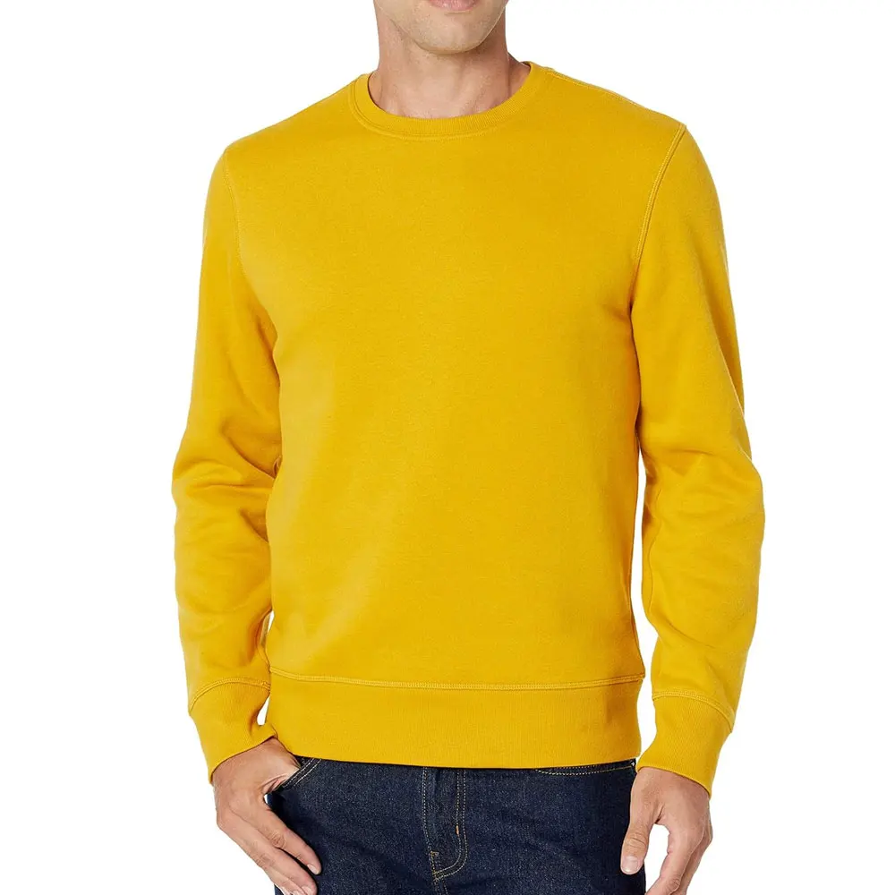 yellow color men cotton plain sweatshirts Winter Clothing Manufacturers Custom Men Sweatshirts for sale