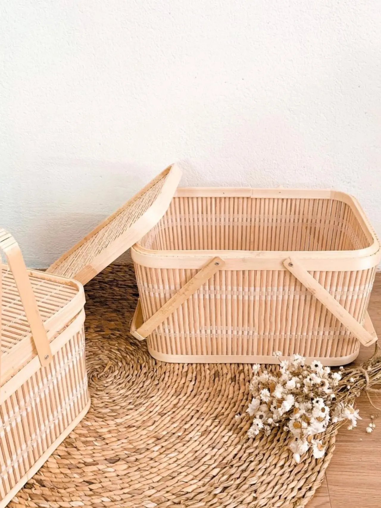 Плетеная корзина для пикника с крышкой новый дизайн оптовая продажа покупок оптом