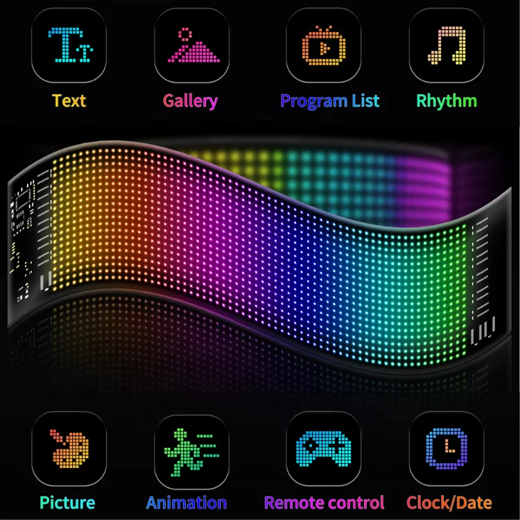 Remote control flexible led light scrolling text sign