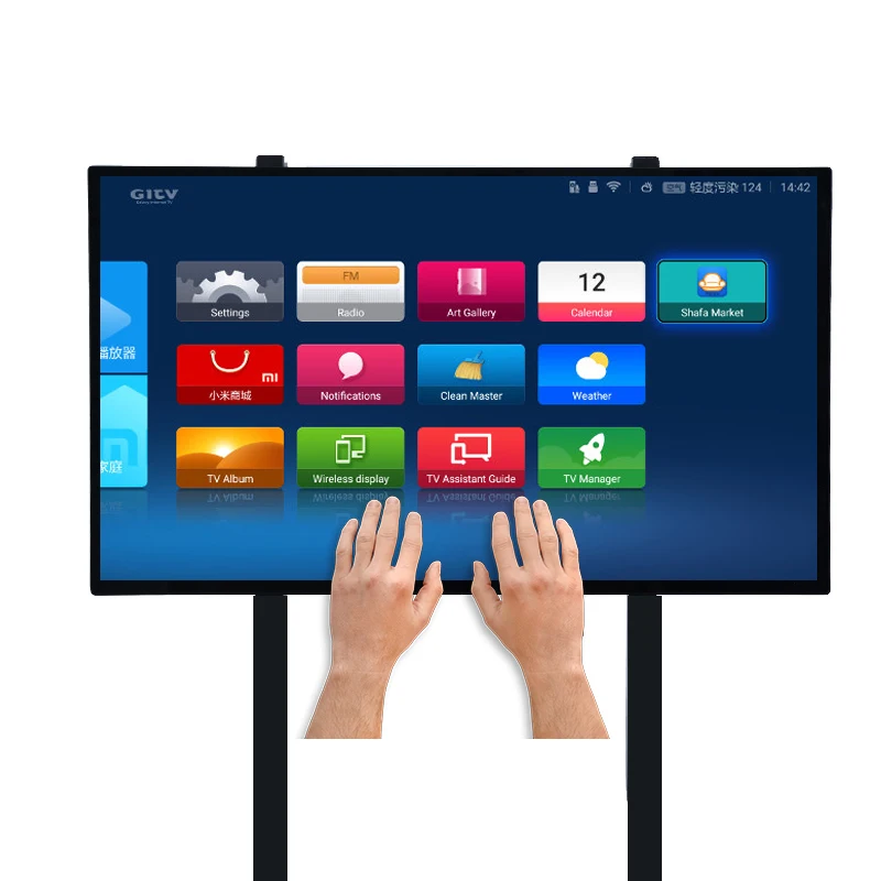 43 49 55 65 inch 4K display PC inbuilt all in one touch screen teaching meeting OPS smart board flat 65 inch interactive panel