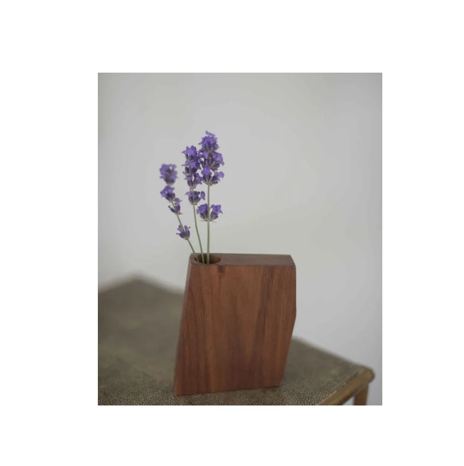 Wooden Flower Vase Home Decor Gift Solid Handmade Natural Wood Vases Modern Rustic Vases Modern Decorative Planter