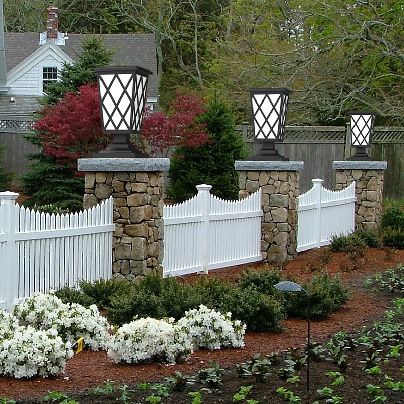 Solar Pillar Lamp Solar Solar LED Post Lights Outdoor Column Headlight Pillar Fence Solar Decorative Light