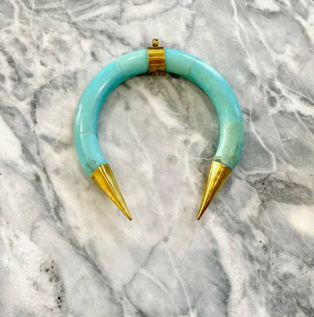 Handmade Camel and Buffalo Bone Pendant High Quality Religious Jewelry from India Natural Brass Work Christmas Gift