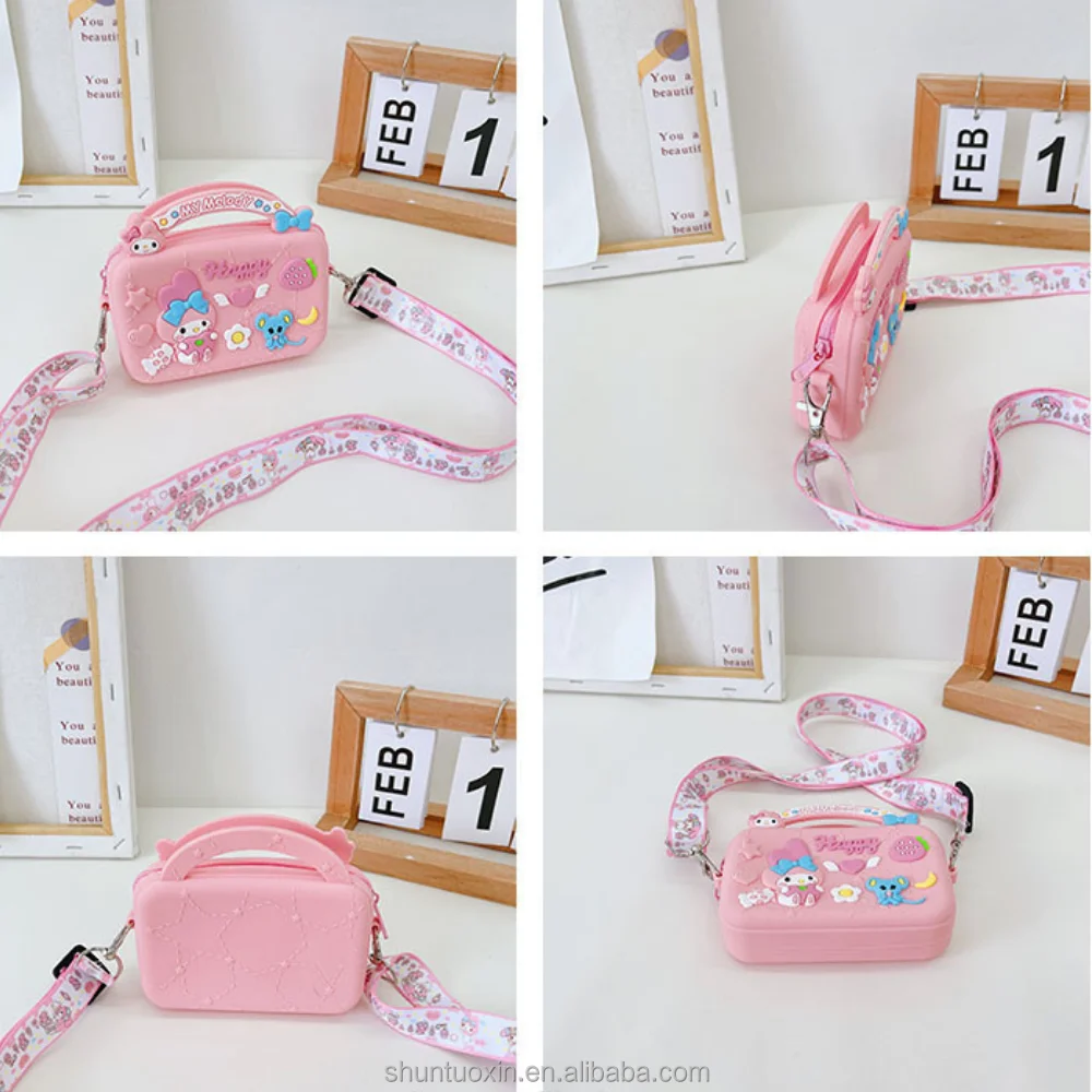 Bandolero tipo carterita silicone cartoon messager bag wallet coin purse pikachu stitch dog Stella handbags crossbody shoulder