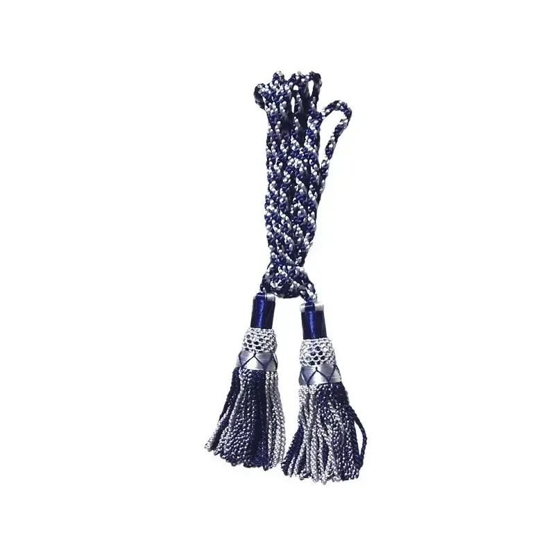 OEM Wholesale Bugle Stewart Cord for Marching Band Bagpipers 100% Silk Cotton with Customized Colors Tassel Round Metal Pattern