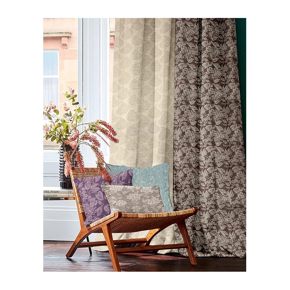 Hot Sale Cotton Fabric Home Decor Curtain Luxury Window Curtains For The Living Room