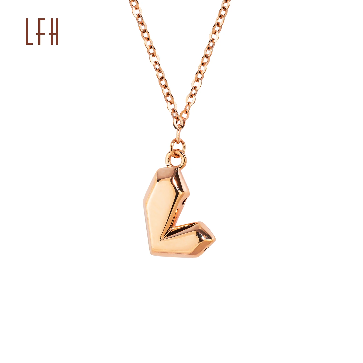 Minimalist Charm Clavicle Chain Geometric Section Love Heart Pendant Necklace for women gold jewelry 18k real oro 18k original