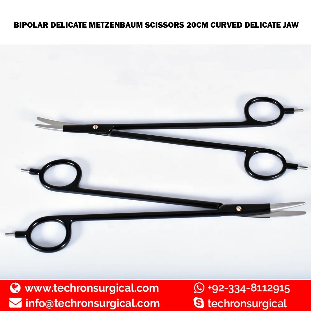 Electrosurgical Ceramic Blade Metzenbaum Bipolar Scissors Curved