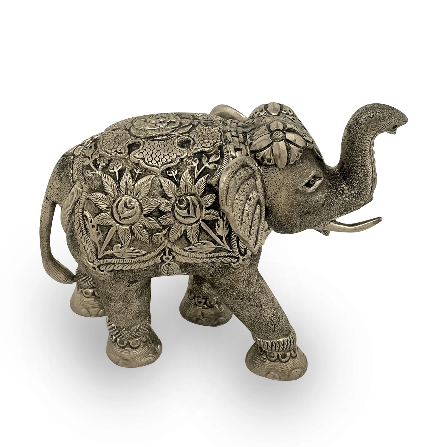 New design Vintage elephant figurine Handcrafted elephant Handmade metal silver finished Royal elephant statue home decor