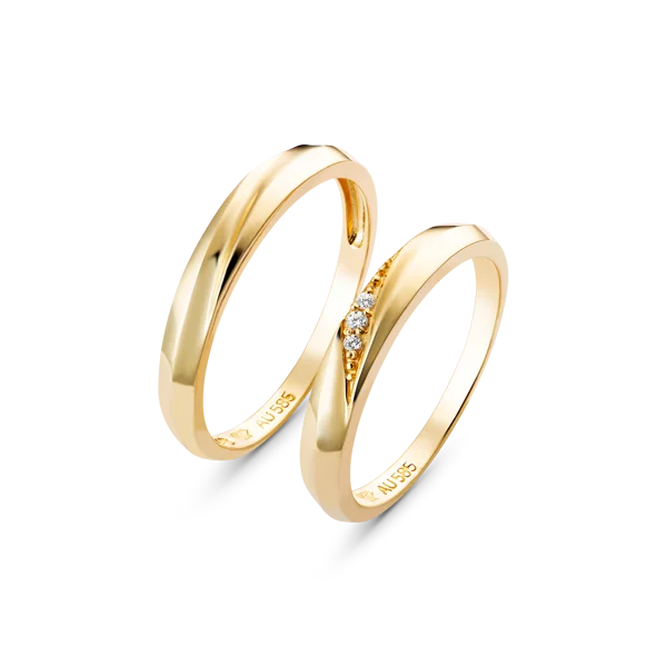 Gold wedding rings for couple 14k gold fine jewelry fashion rings couple ring jewelry women - HTJ Vietnam - NC628