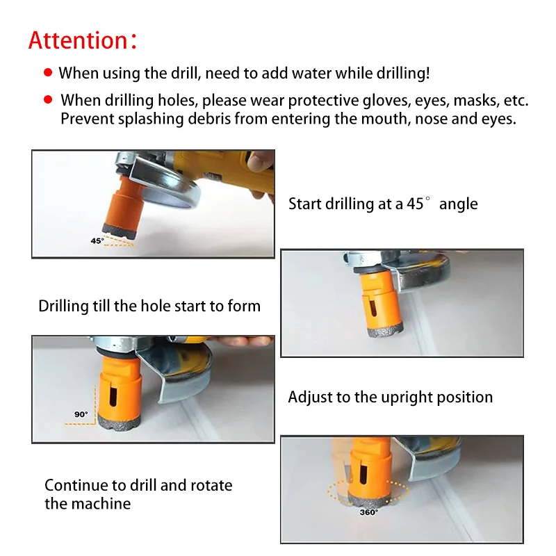Wet Use Silver Welding Diamond Core Drill Bits for Ceramic, Tile, Porcelain