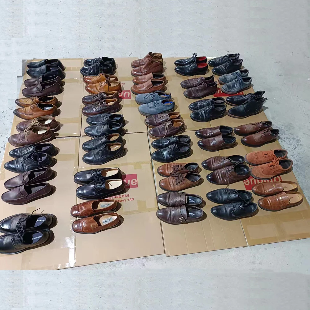 High Quality Second Hand Men Used  Brand Leather Shoes for Sale Bales Wholesale From China