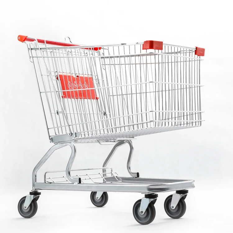 Market shopping basket trolley with wheels factory sales customizable