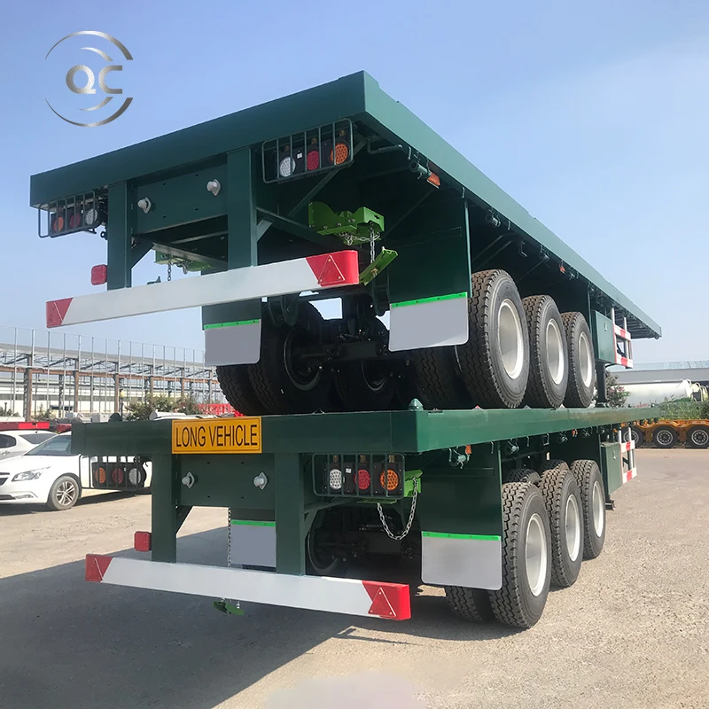 3 Axle 30FT Flatbed Container Semi Trailer Price 30 Tonnes Flatbed Trailer