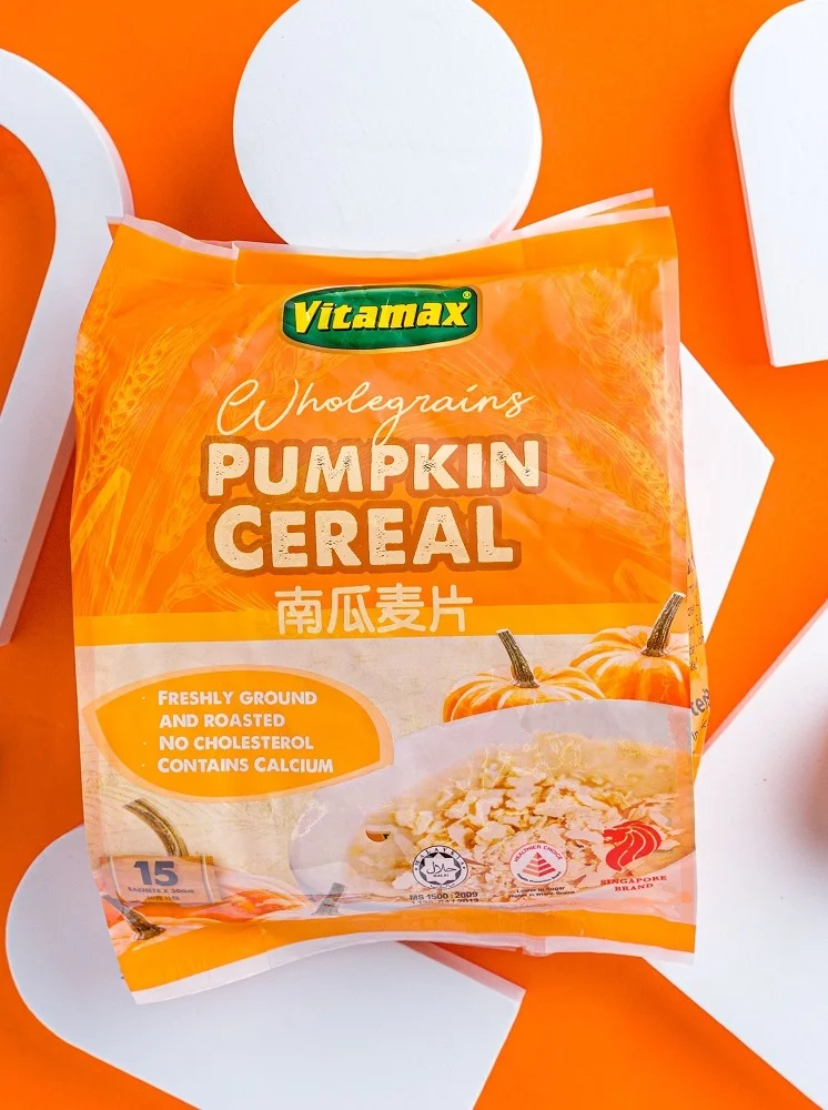OEM Pumpkin Smooth Taste Breakfast Oat Wheat Baked Vitamax Instant Wholegrains Cereal 30g x 15s x 20p
