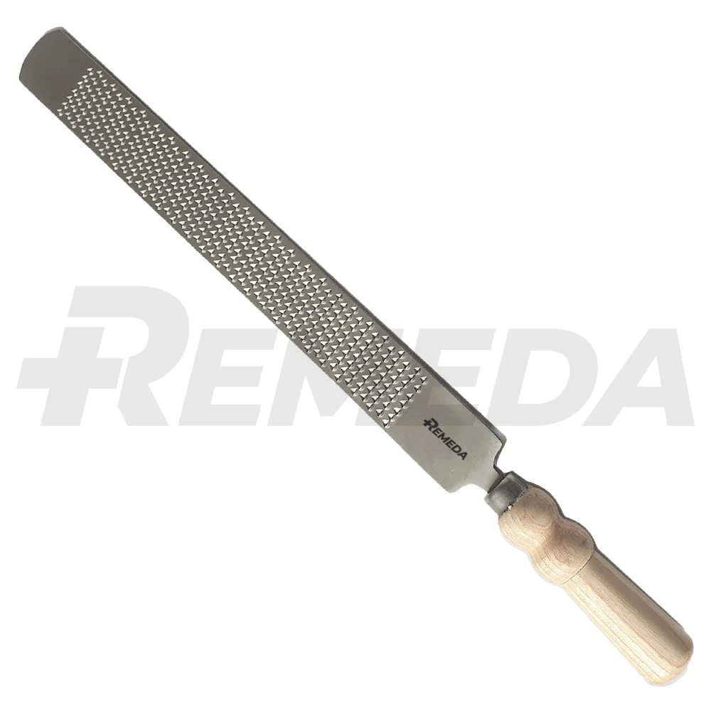 REMEDA Hoof Rasp Legend 14 inches Ideal in Wetter Humid Weather Conditions Stainless Steel with Wooden Handle
