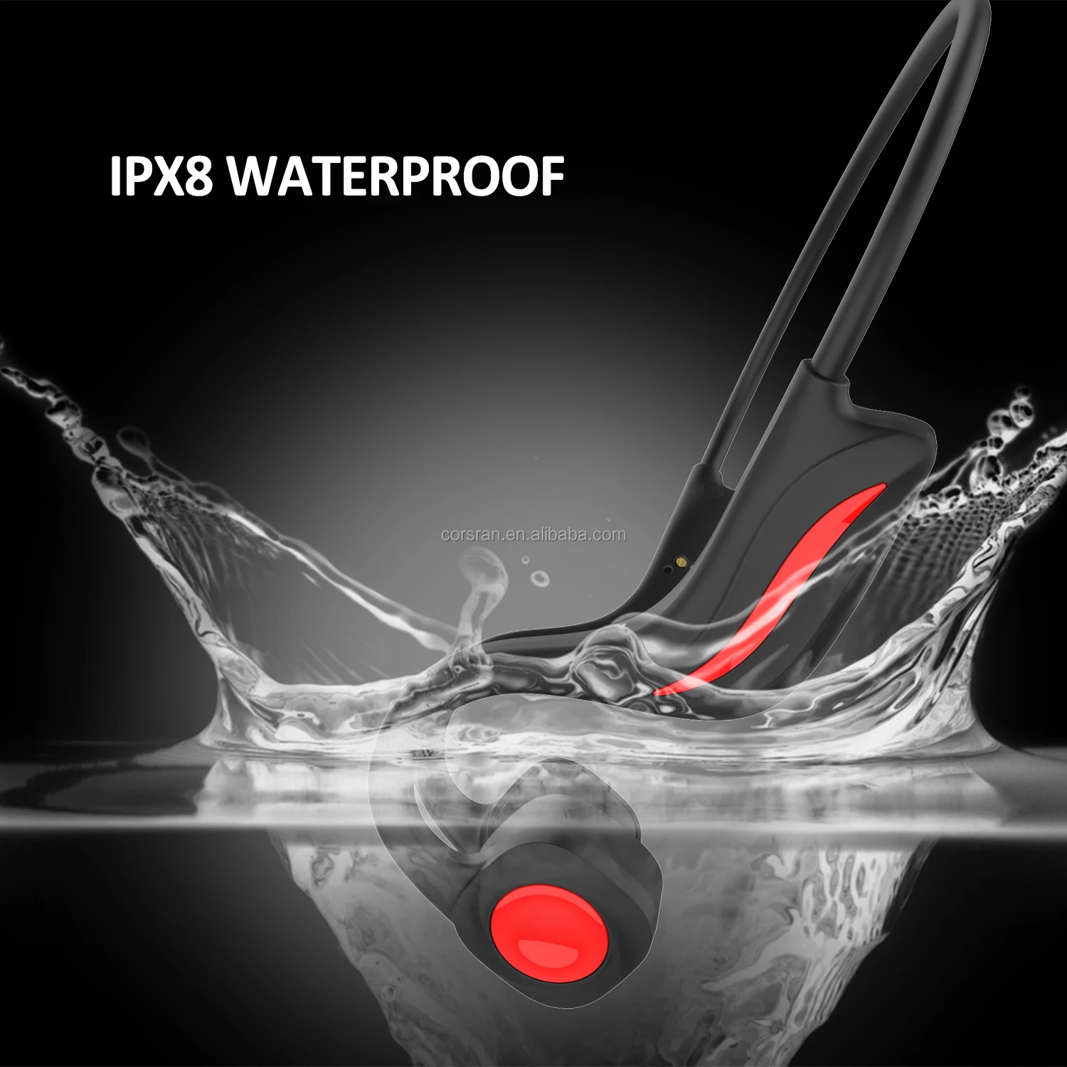 Best Bone Conduction Swimming Headphones Wireless Underwater Headsets with MP3 Designed for Swimming Training