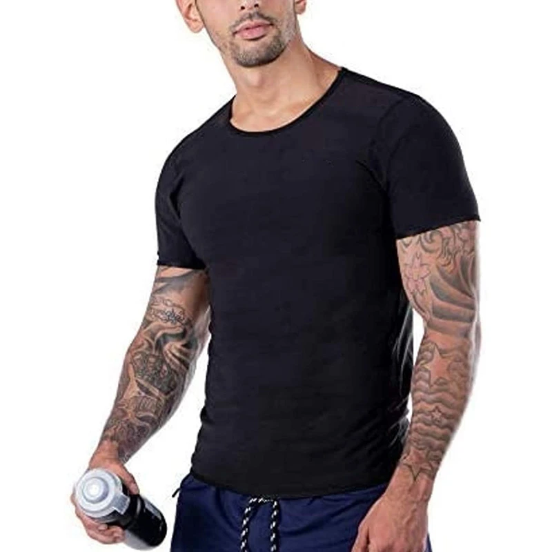 Hot Suit Sauna Suit For Men Waist Trainer Sweat half sleeve shirt with Zipper Heat Trapping Vest Sauna Suit Sweat