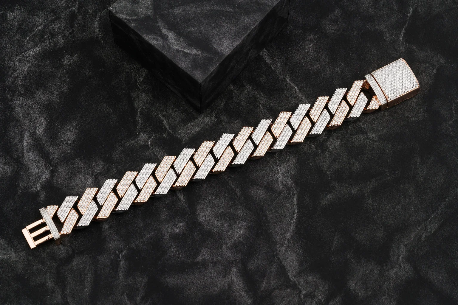 Top Notch Fine Jewelry Collection 20mm Prong Set Moissanite Studded Hip Hop Cuban Bracelet at Affordable Prices