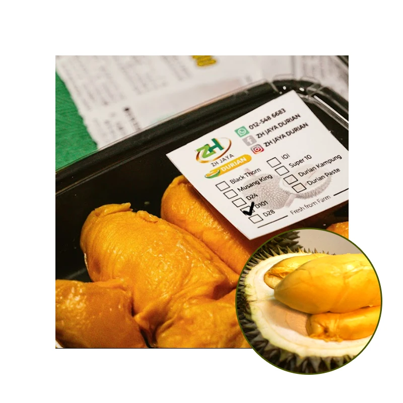 Malaysia Factory Supply Fresh D101 Durian (Frozen Pulp) Perfect For First-timers As It Tastes Sweet and Mild