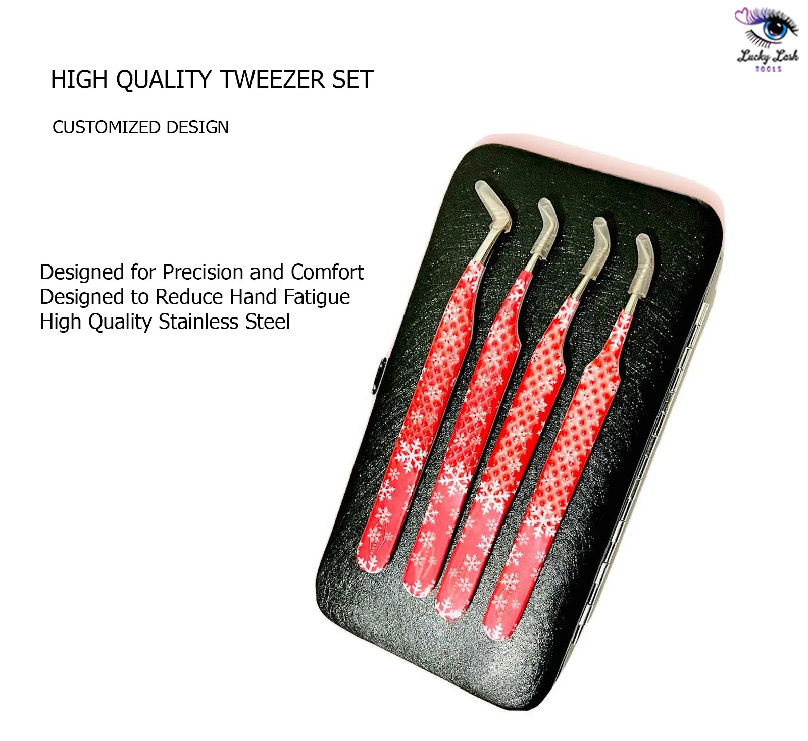 Сделанные в Пакистане красивые пинцеты для наращивания ресниц с индивидуальным логотипом изогнутых наконечников Пинцет