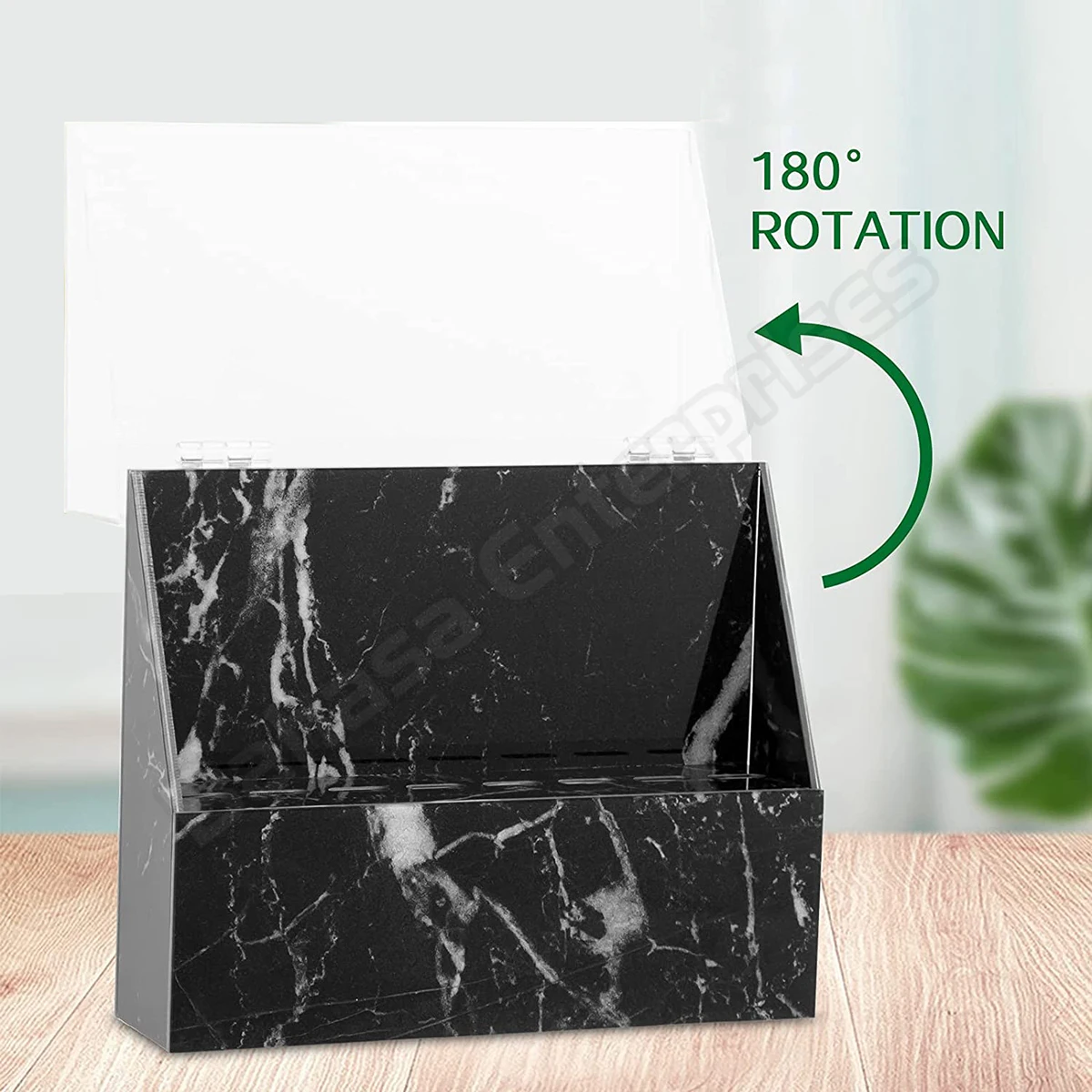 Custom marble 8 Slots Transparent acrylic tweezer stand eyelash extension tweezer holder box with Dust cover