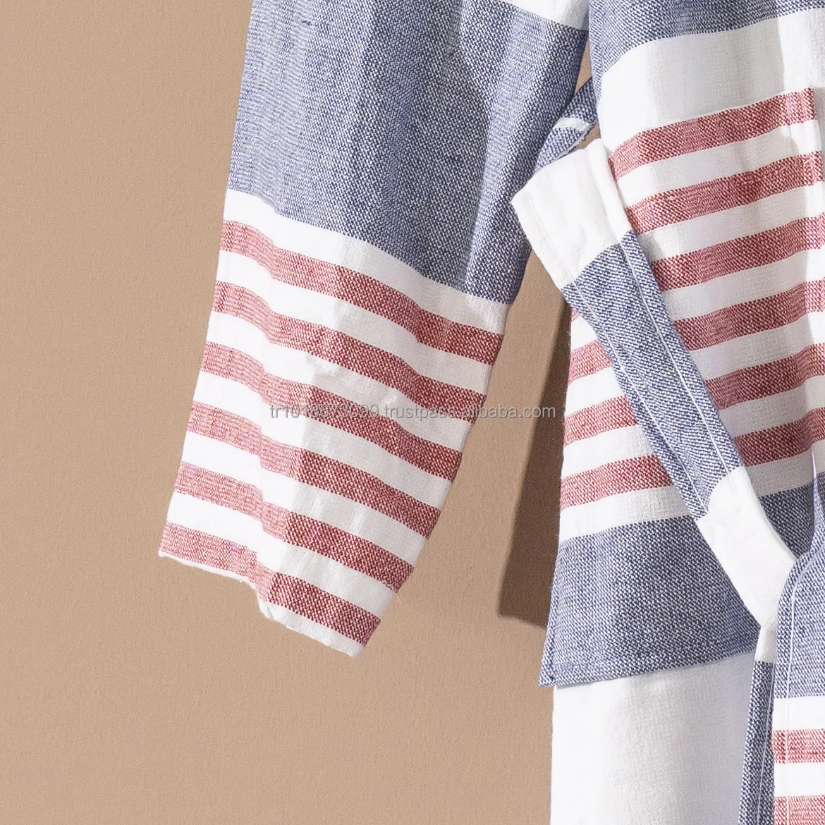 Unisex Cotton Bathrobe Breathable Fabric Light Weight Quick Dry Summer All Year Sleepwear Lounge Wear With Terry Backing