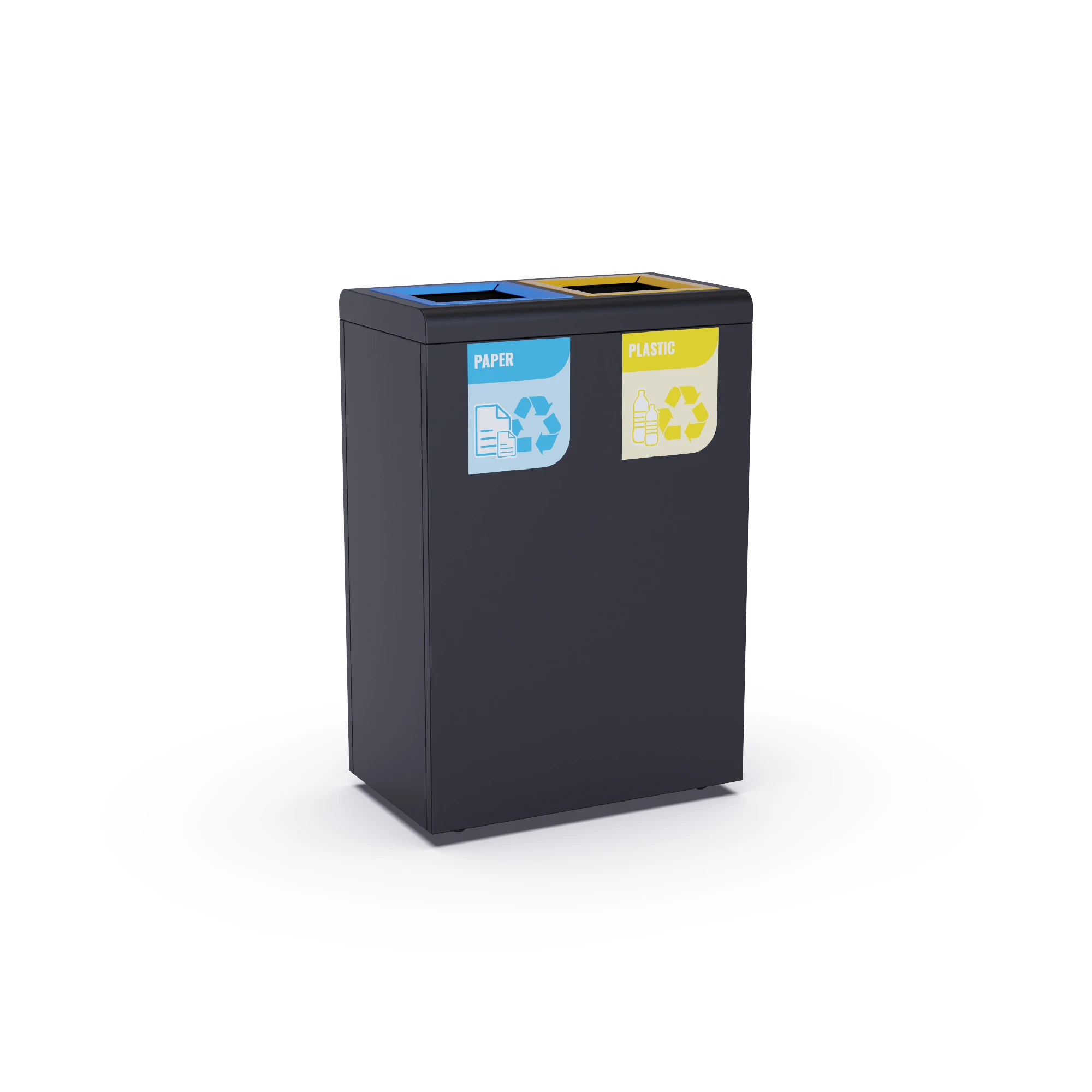 Lapya double recycling bin paper and plastic recycling bin stylish design and distinctive waste bin