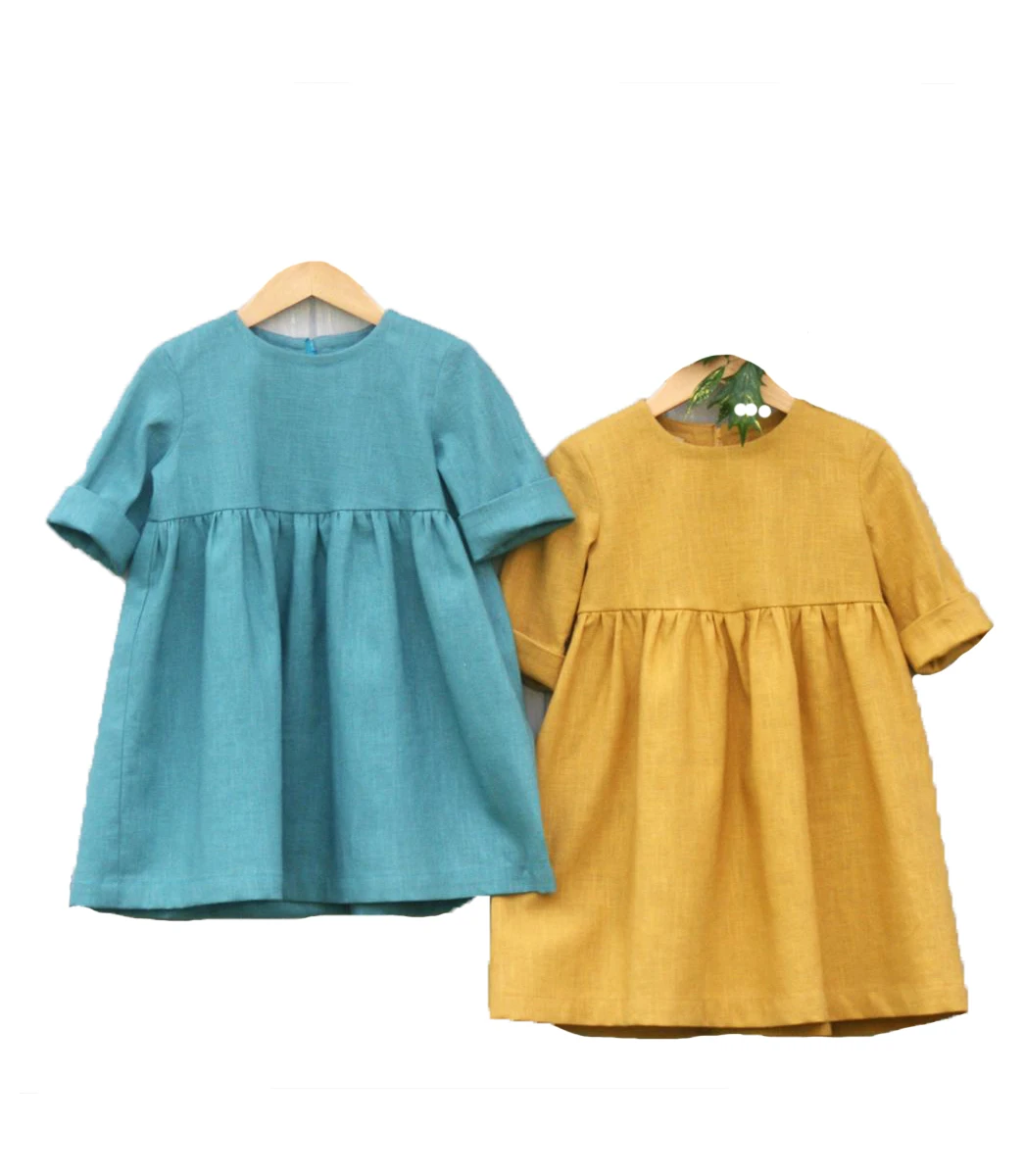 2022 Children Linen Dress Baby Linen Dresses Toddler Dress Made With 100% Linen By Zed Aar Export