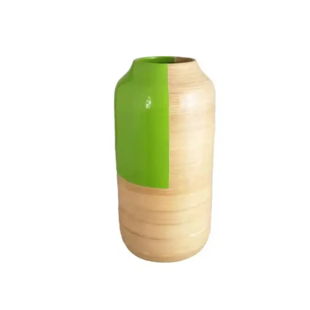 Hot selling spun bamboo table flower vase for home decoration luxury design nice price handmade from Vietnam wholesaler