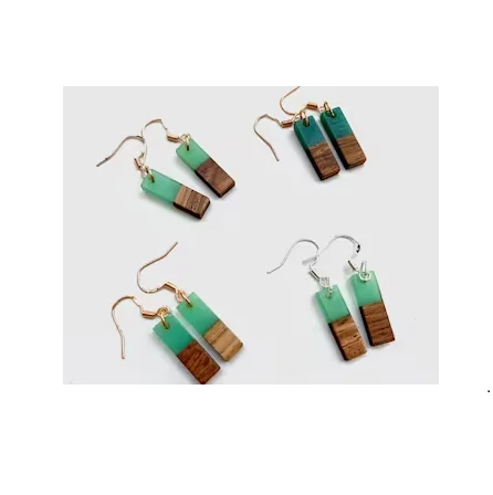 Handmade resin earrings real flower jewelry earrings as a gift for her and handmade use