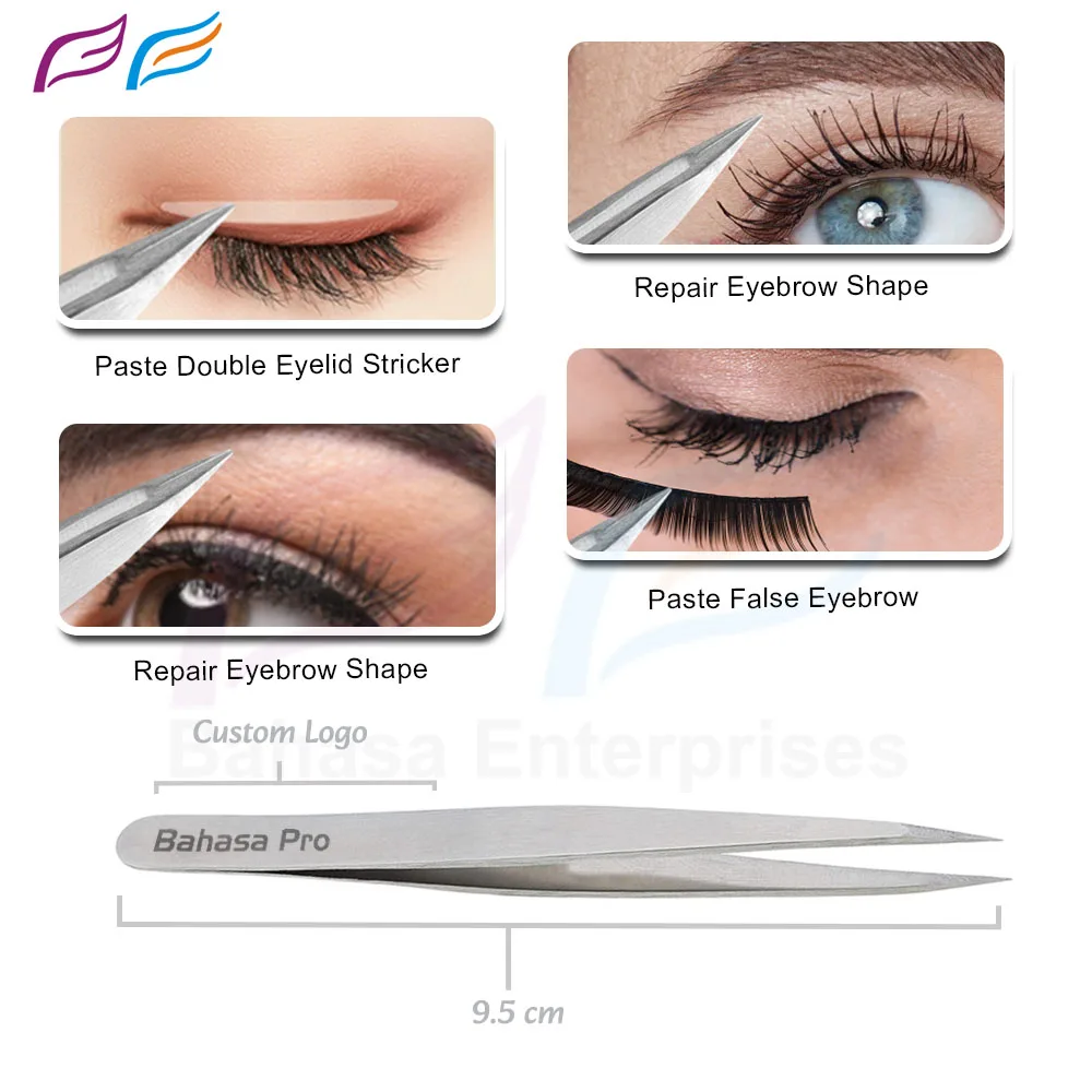 Custom Color Best Pointed Tweezers Surgical Steel Ingrown Hair Tweezers Private Label with Custom Packaging from Pakistan