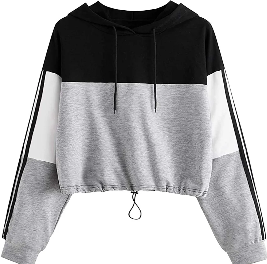 Custom OEM 100% Cotton Fleece Printing Workout Gym Custom Logo Crop Top Hoodies Women In Multi Color Hoodie For Girls