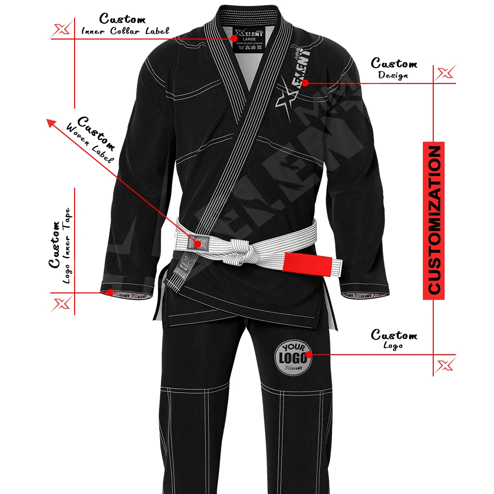 High Quality Black Custom Made Shoyoroll Gi Brazilian Jiu Jitsu Gi Bjj Adult Kimono Gi Professional Training Martial Art Uniform