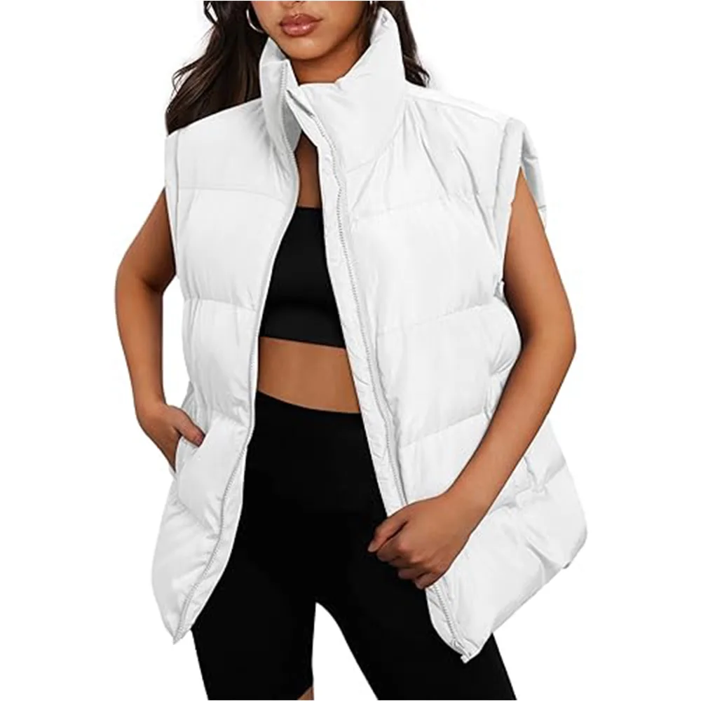 fall winter women clothes coat puffer sleeveless jacket black colour new Women Puffer Vest