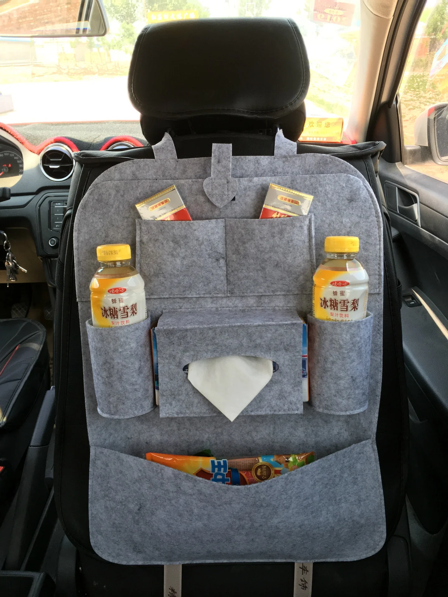 Spot multi-color multi-function felt large-capacity Back Seat Organizer hanging bag car storage bag
