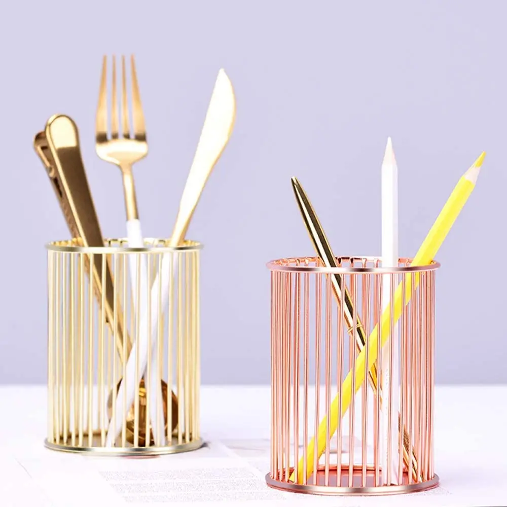 Pen Holder Wire Metal Pencil Holder Decorative Desk Storage Organizer Container for Stationery