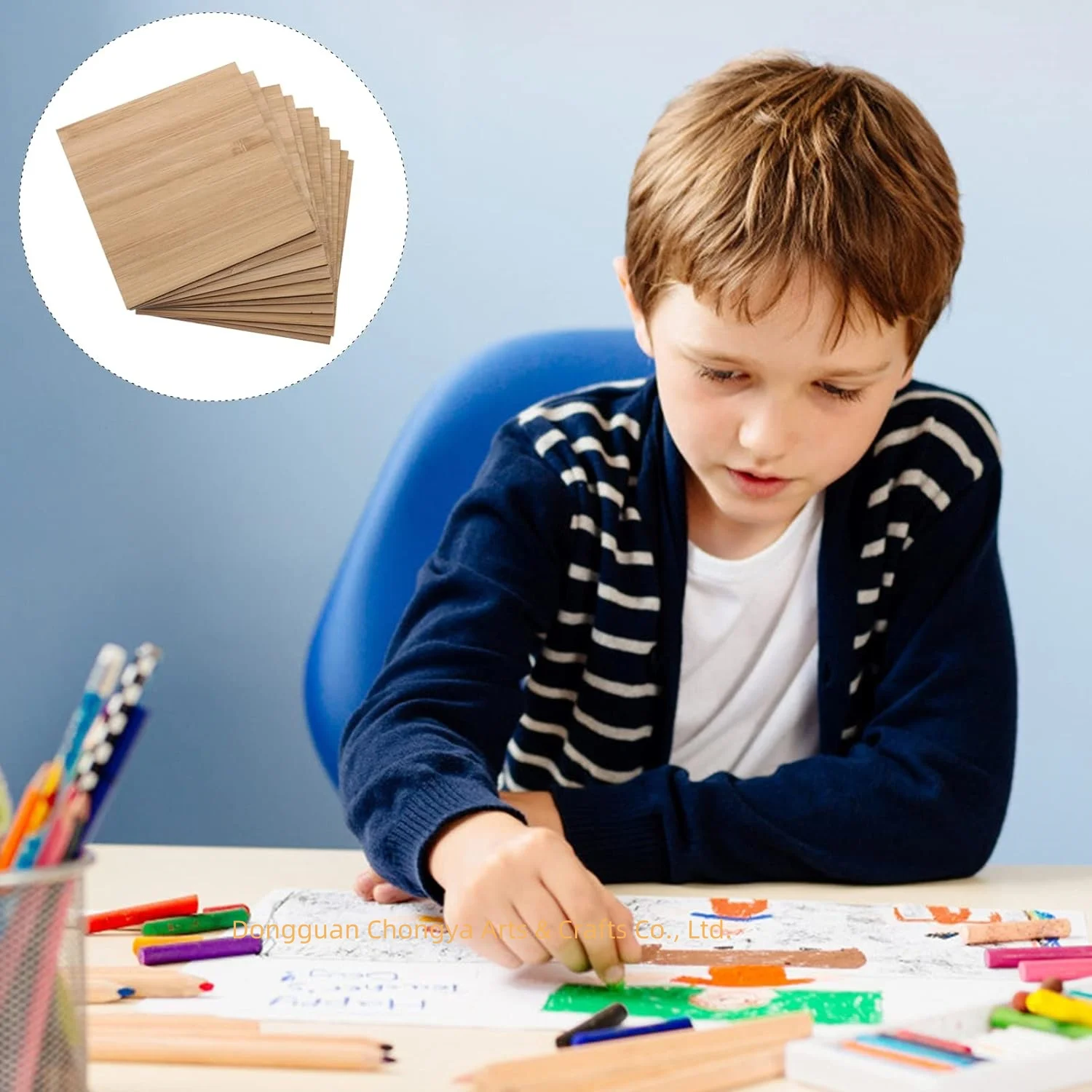 1/8 x 8 x 8 inch Ecofriendly Premium Bamboo Plywood Unfinished Craft Wooden Sheets Wood Pieces Blank Wood Slices for Laser