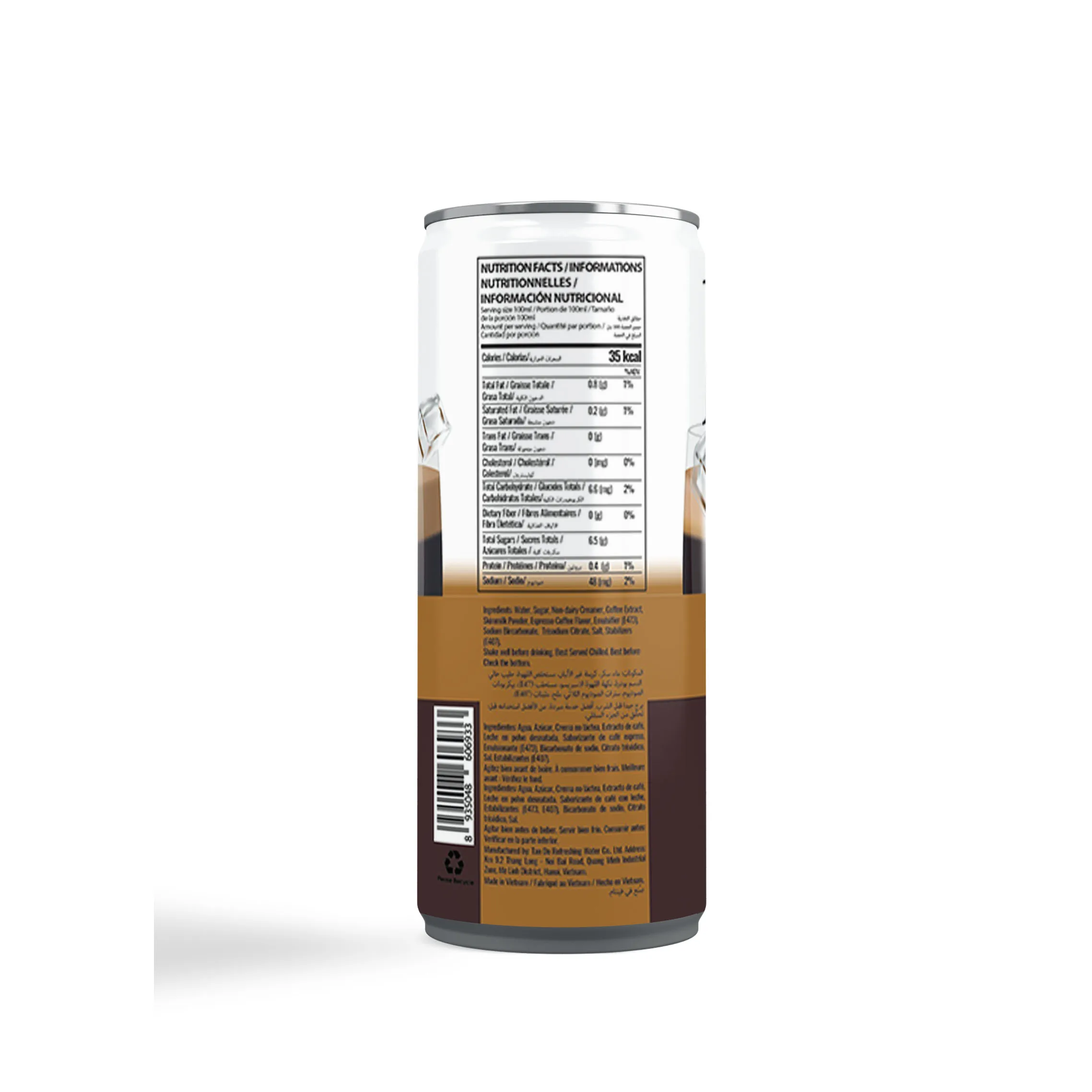OEM Ready to Drink Coffee Canned Beverage with instant Espresso Cappuccino Latte Mocha Flavors