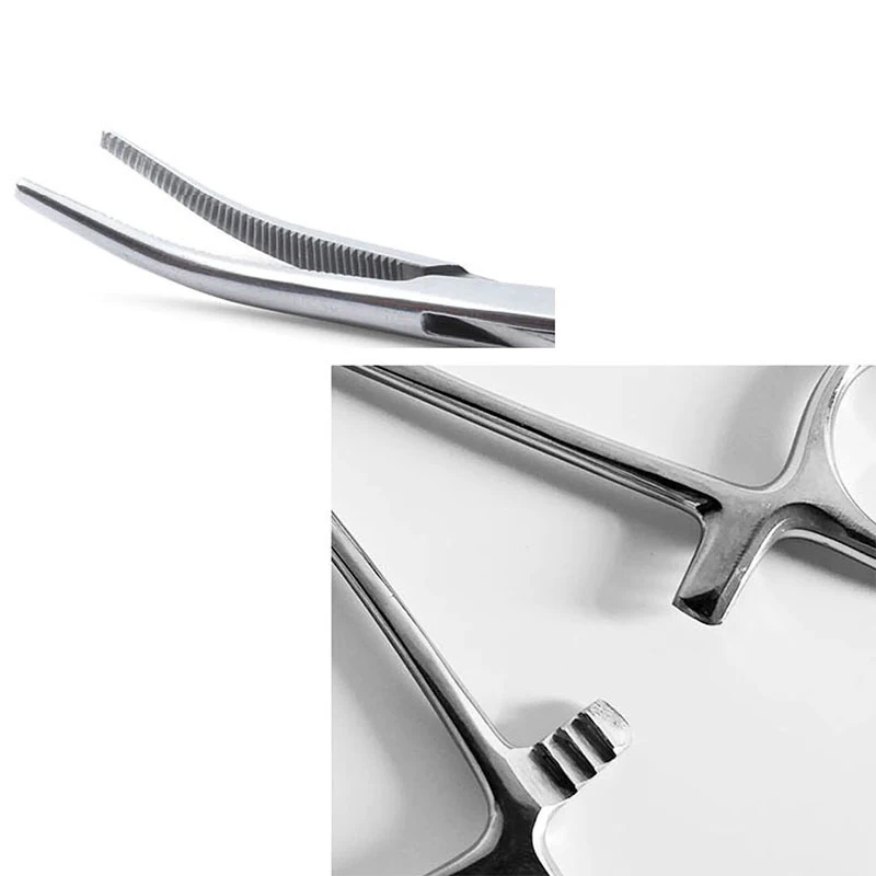 Straight Fishing Stainless Steel Elbow Lock Scissors Tweezers Hemostatic Forceps For Hair Towel Hold Instruments